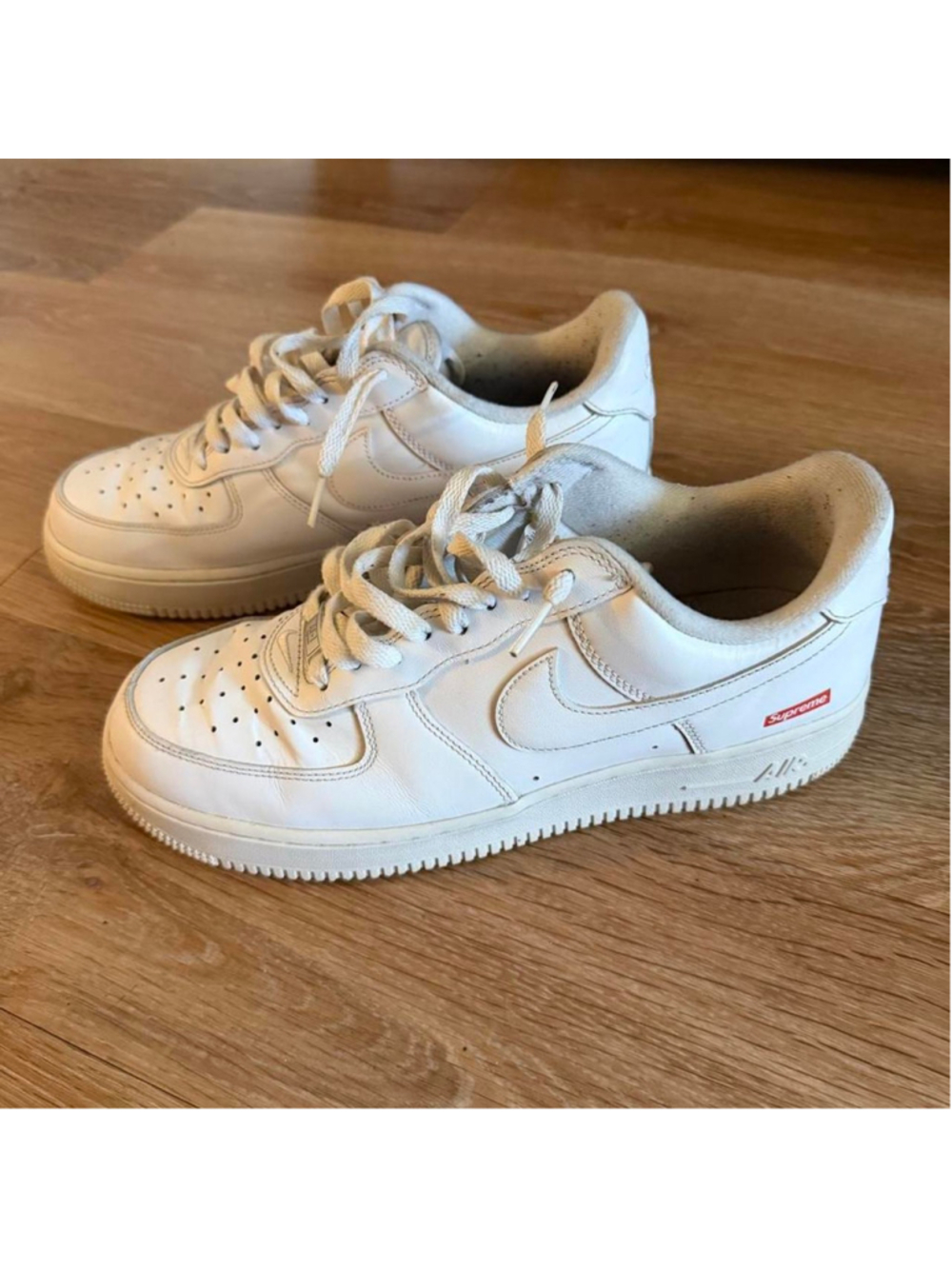 Supreme x Nike Air Force 1 Low 'Box Logo - White' size 9
